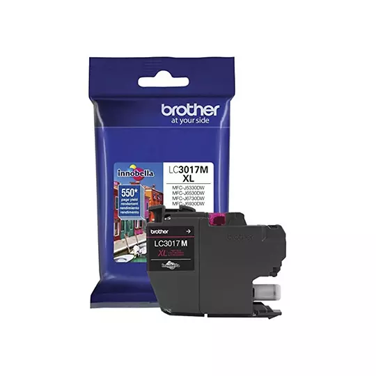 Cartucho Brother de tinta magenta LC3017M.