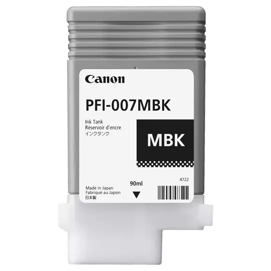 Tanque de tinta Canon PFI-007 negro mate.