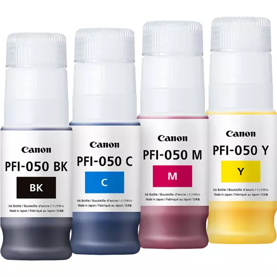 Tinta Canon PFI-050 cyan.