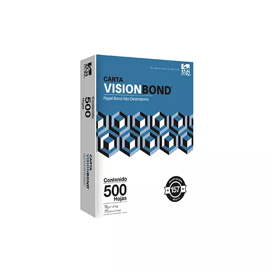 Caja de papel bond Vision tamaño carta 97% de blancrua 75gr.