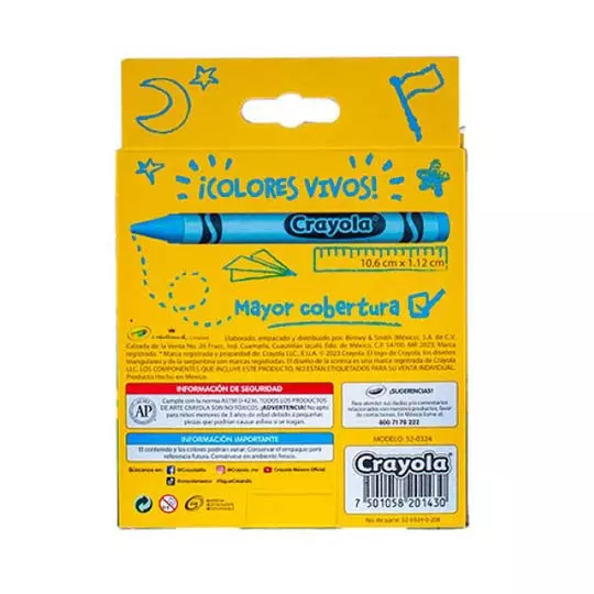 Crayones Crayola Jumbo 10.16 x 1.12 cm 24 piezas