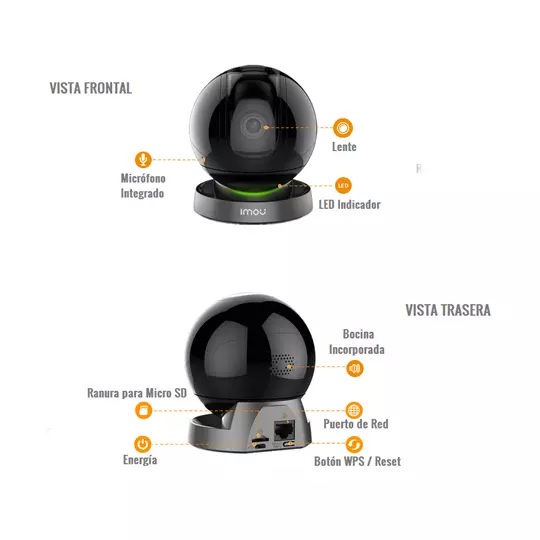 Cámara IP domo motorizado Dahua 2 mp modelo IMOU RANGER PRO