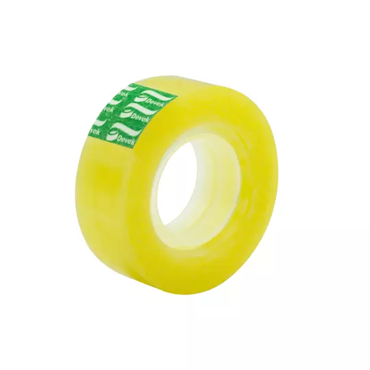 Cinta adhesiva DEVEK 18 mm x 33 m, ambar.