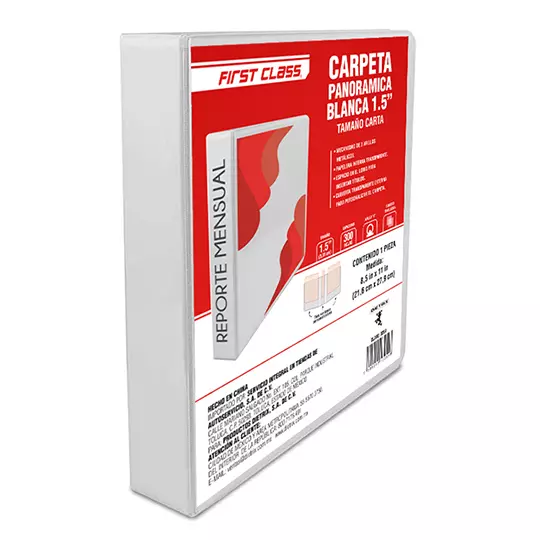 Carpeta de vinil carta DIETRIX 1.5 pulgadas, herraje O color blanca con ventana
