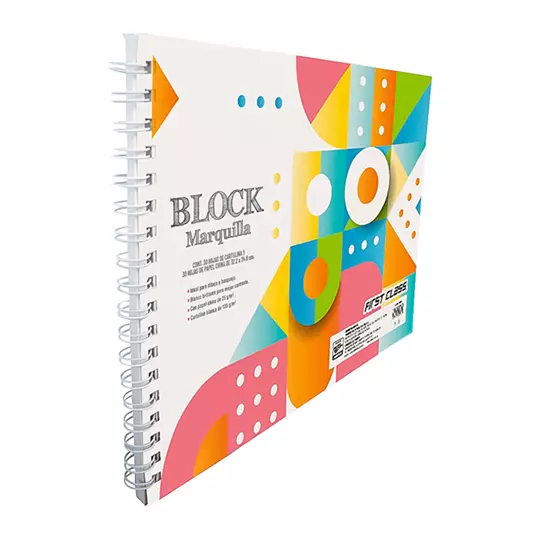 Cuaderno dibujo con china 30 hojas.