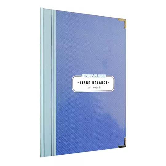 Libro balance frances 144 hojas First Class color azul 24.3 x 34.6 cm