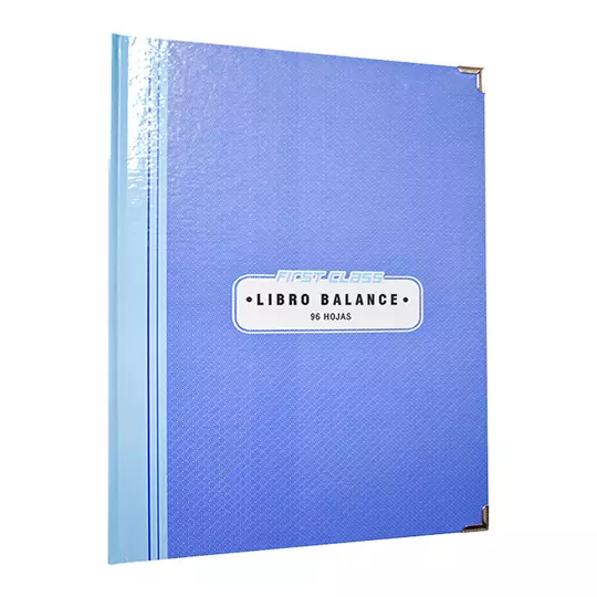 Libro balance frances 96 hojas First Class color azul 24.3 x 34.6 cm