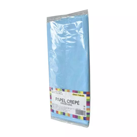 PAPEL CREPE DIETRIX 190 X 50 CM COLOR AZUL CLARO 1 PIEZA