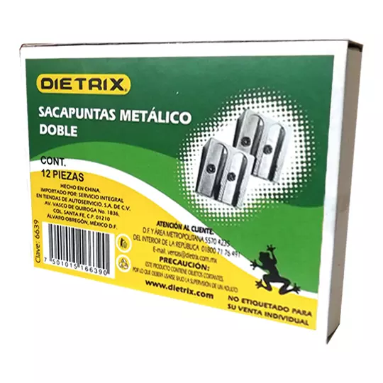 Sacapuntas metálico doble Dietrix 12 piezas