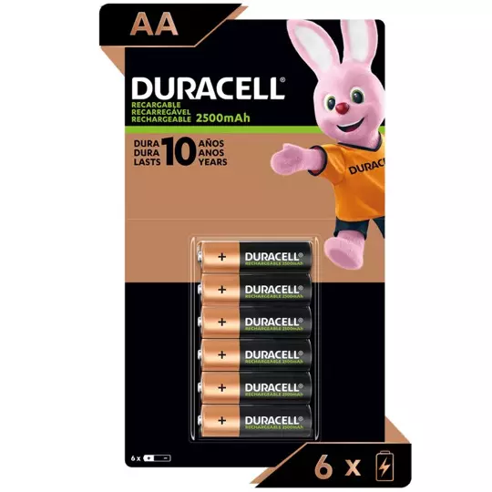Pila Duracell Recargable AA blister con 6 2
