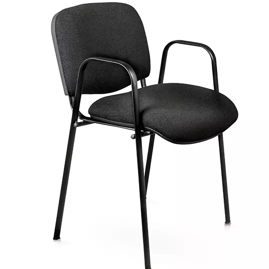 Silla fija ERGO mod. 1626 con descansa brazos respaldo y asiento color negro