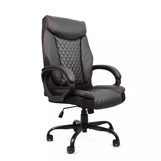 Sillon directivo Mod. Barolo con descansa brazos en vinipiel color negro