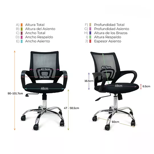 Silla ejecutiva ERGO mod. Levanto HO reclinable con descansa brazos color negro