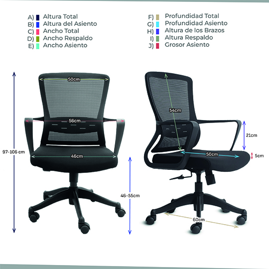 Silla ejecutiva ERGO mod. Portonovo con descansa brazos color negro
