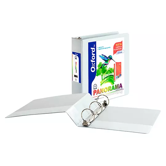 Carpeta panorámica Oxford carta blanca herraje de 2 pulgadas "O"