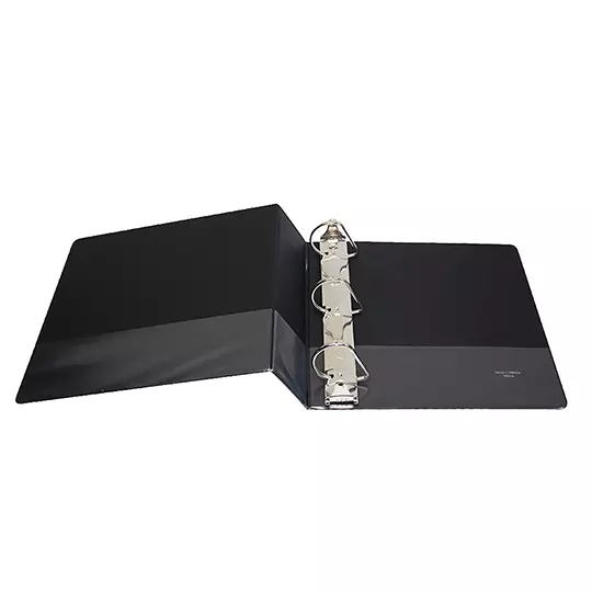 Carpeta panorámica Oxford carta negra herraje de 2 pulgadas "D"