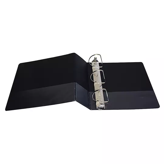 Carpeta panorámica Oxford carta negra herraje de 3 pulgadas "D"
