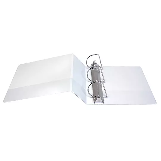 Carpeta panorámica Oxford carta blanca herraje de 4 pulgadas "D"