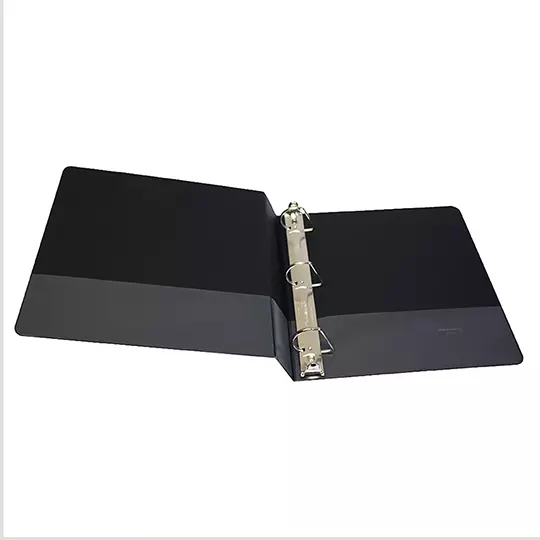 Carpeta panorámica Oxford carta negra herraje de 1 1/2 pulgadas "D"