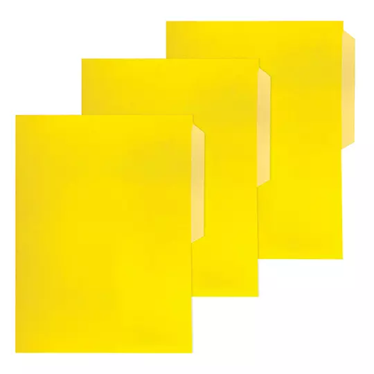 Folder de color Pendaflex carta color amarillo ceja 1/2 caja con 25 pzas