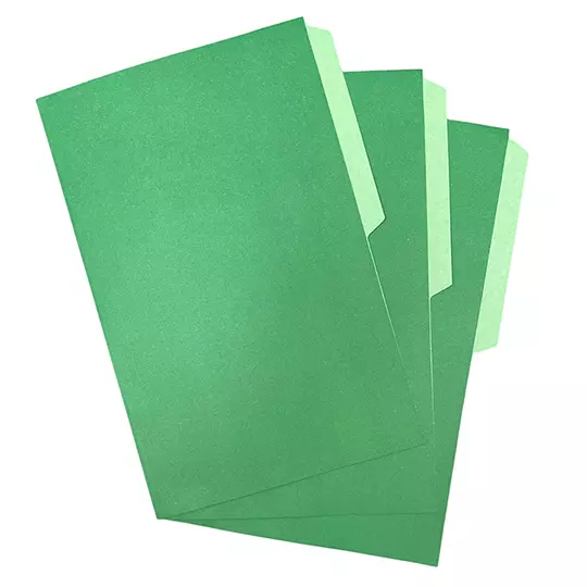Folder manila Pendaflex oficio color verde ceja 1/2 caja con 50 pzas