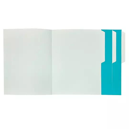 Folder de color Pendaflex carta color aqua ceja 1/2 caja con 50 pzas