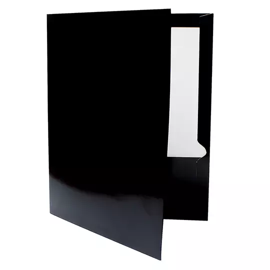 Folder showfolio laminado Oxford carta color negro caja con 25 pzas