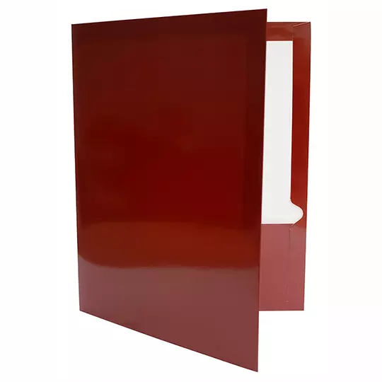 Folder showfolio laminado Oxford carta color carmesí caja con 25 pzas