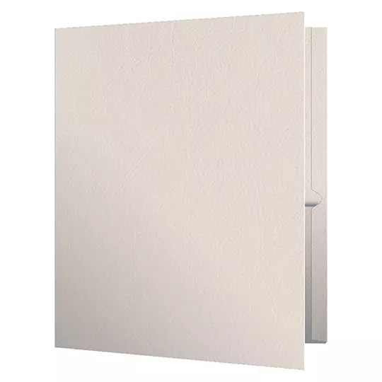 Folder con doble solapa Oxford carta color blanco caja con 25 pzas