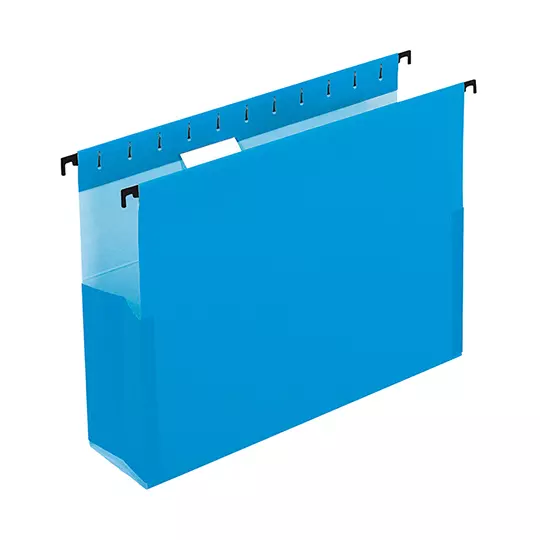Folder colgante fondo caja Pendaflex carta color azul caja con 25 pzas