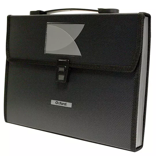 Archivo expandible Oxford carta color negro con cierre de broche