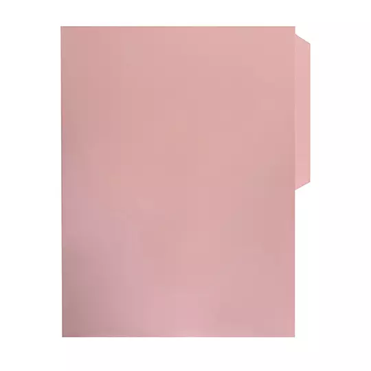 Folder manila Oxford carta color rosa ceja 1/2 caja con 100 pzas
