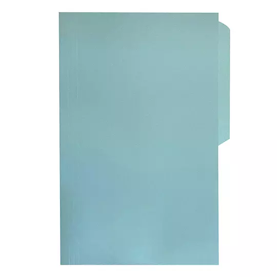 Folder manila Oxford oficio color azul ceja 1/2 caja con 100 pzas