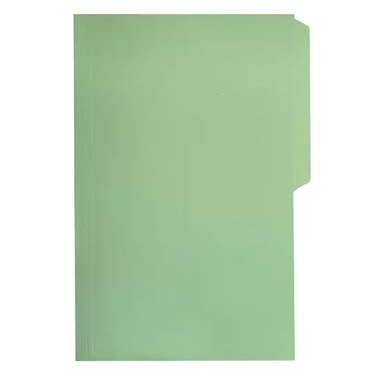 Folder manila Oxford oficio color verde ceja 1/2 caja con 100 pzas