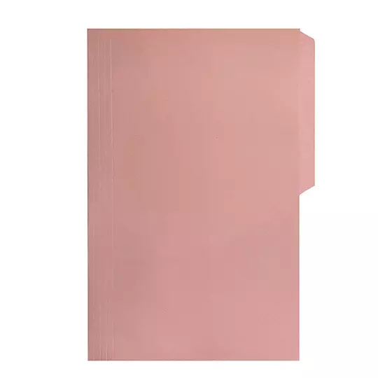 Folder manila Oxford oficio color rosa ceja 1/2 caja con 100 pzas