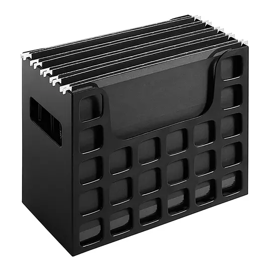 Organizador para escritorio Oxford con folder colgante negro 24 x 31 x 15 cm