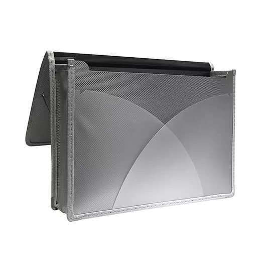 Cartera expandible Oxford carta color gris