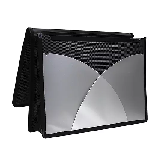 LM-Cartera expandible Oxford carta color negro