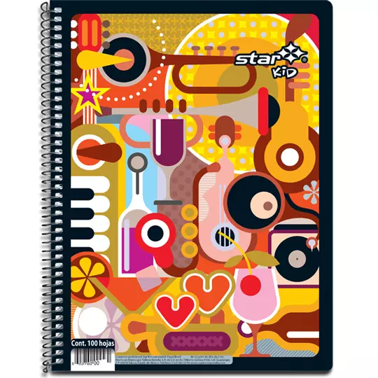 Cuaderno profesional star kid Estrella cuadro chico 5 mm 100 hojas