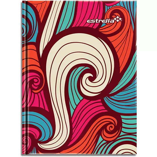 Libreta 1/4 pasta dura forma francesa Estrella raya 96 hojas