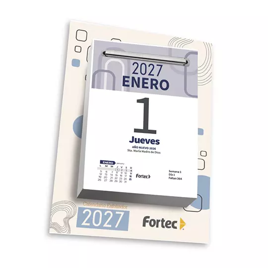 Calendario Exfoliador Fortec 2027 de 9.5x 13.5 cm