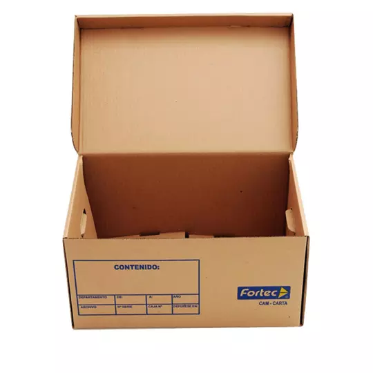 Caja de archivo de cartón Fortec carta con tapa incluida