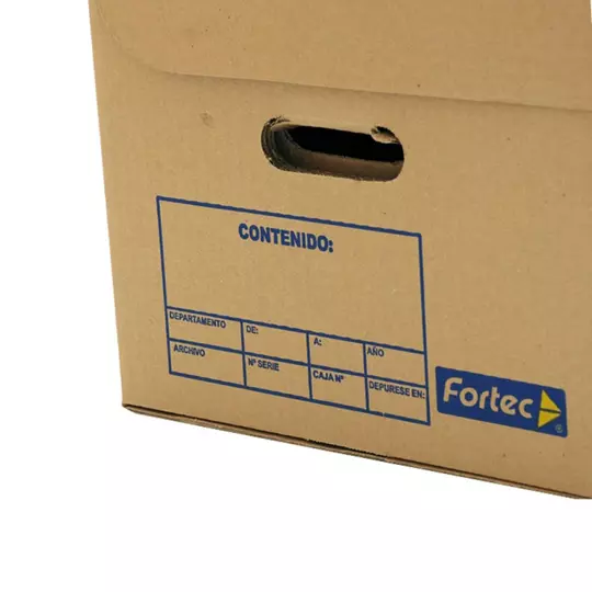 Caja de archivo de cartón Fortec oficio larga con tapa incluida