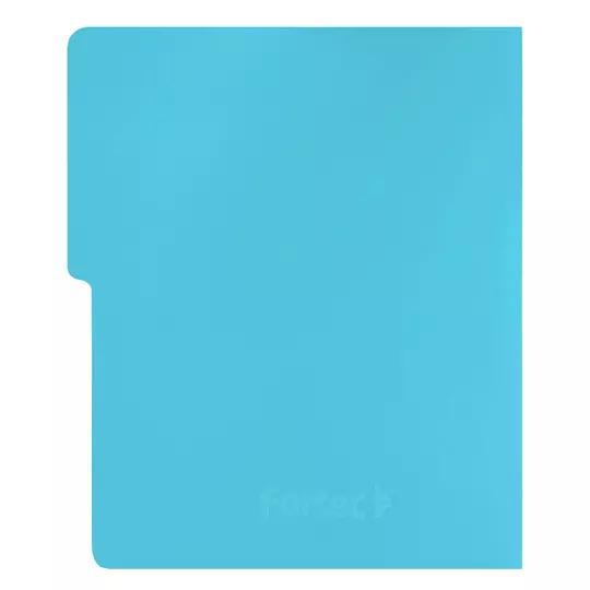 Carpeta pressboard con broche Fortec carta color azul claro, paquete c/10 pza