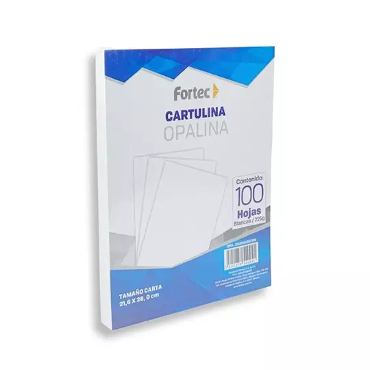 Cartulina opalina Fortec carta de 225 grs. paquete con 100 hojas