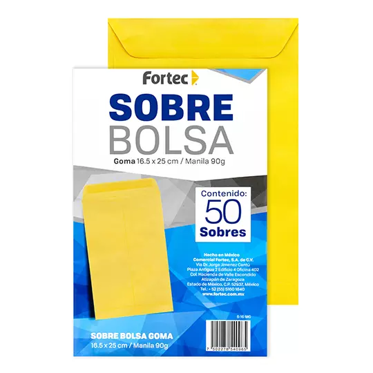 Sobre manila engomado Fortec esquela caja con 50 piezas