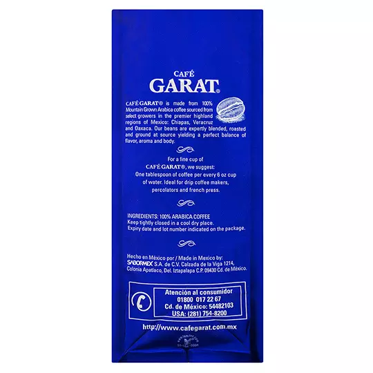 Café molido americano Garat de 454 GR.