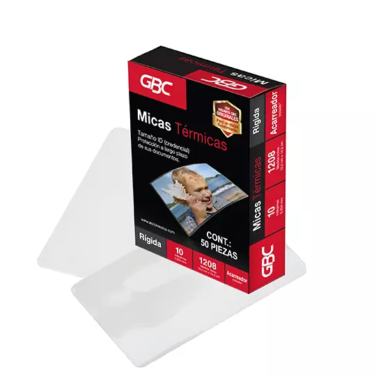Mica térmica GBC 10x14.5cm espesor de 10milésimas forma rígida
