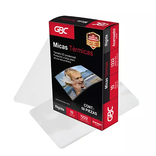 Mica térmica GBC 12x19.5cm espesor de 10milésimas forma rígida