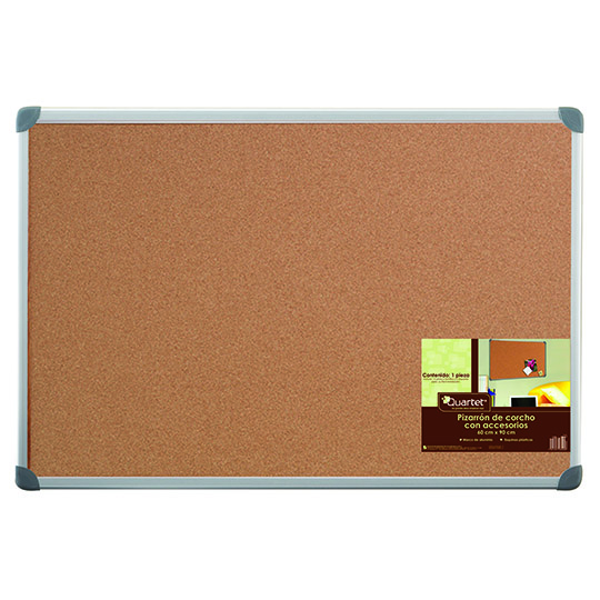 Pizarrón de corcho  GBC lisa traslúcida con 50 piezas 60x90cm